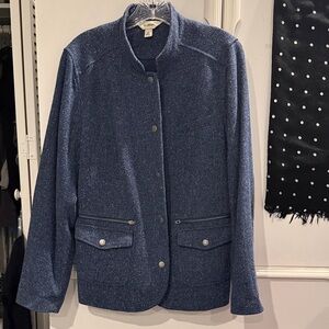 L.L. Bean Navy Blue Blazer with Button Details